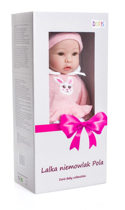 Lalka Pola bobas w śpioszkach 40 cm butelki pieluszki
