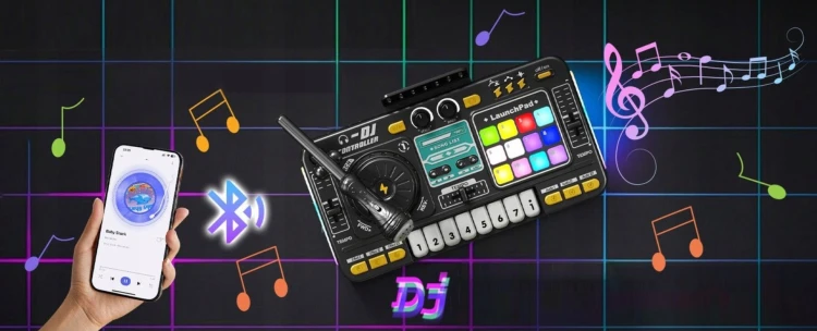 konsola dj z mikrofonem led bluetooth