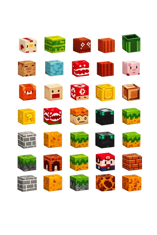 Klocki Magnetyczne sześciany Świat Mario 137 elementów + 3 światełka LED