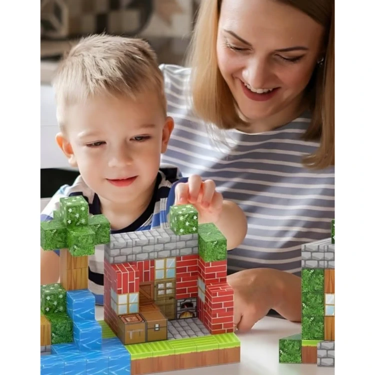 Klocki-Magnetyczne-Konstrukcyjne-dla-dzieci-Minecraft-Szesciany-150-szt-