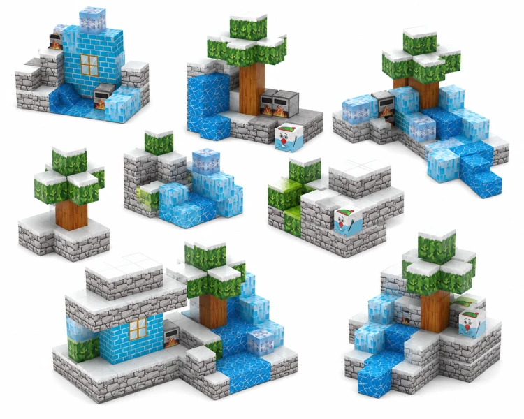 Klocki magnetyczne sześciany kostki 3D pixele 150 elementów