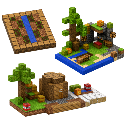 Klocki magnetyczne sześciany kostki 3D pixele 300 elementów
