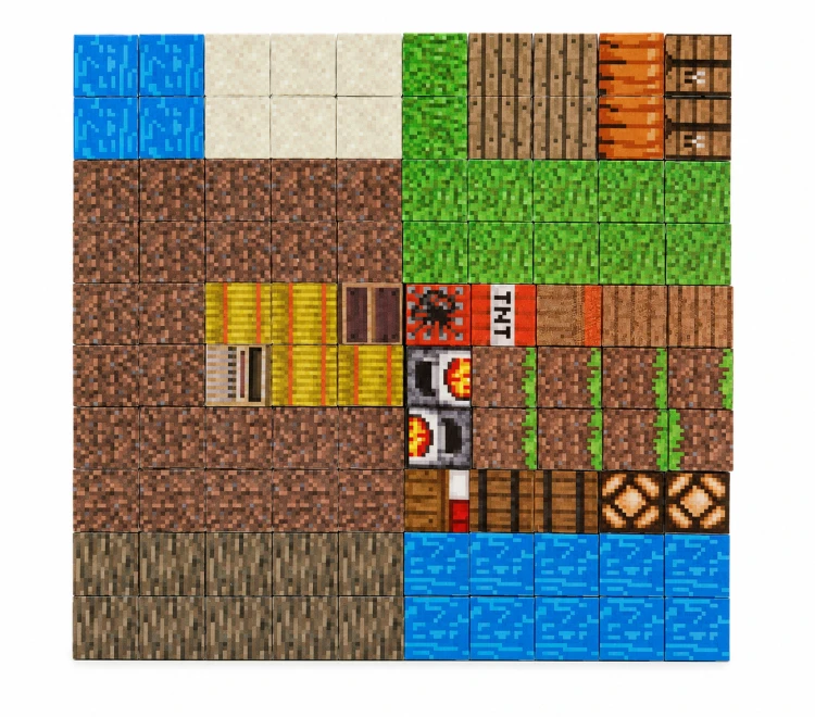 Klocki magnetyczne sześciany kostki 3D pixele 300 elementów