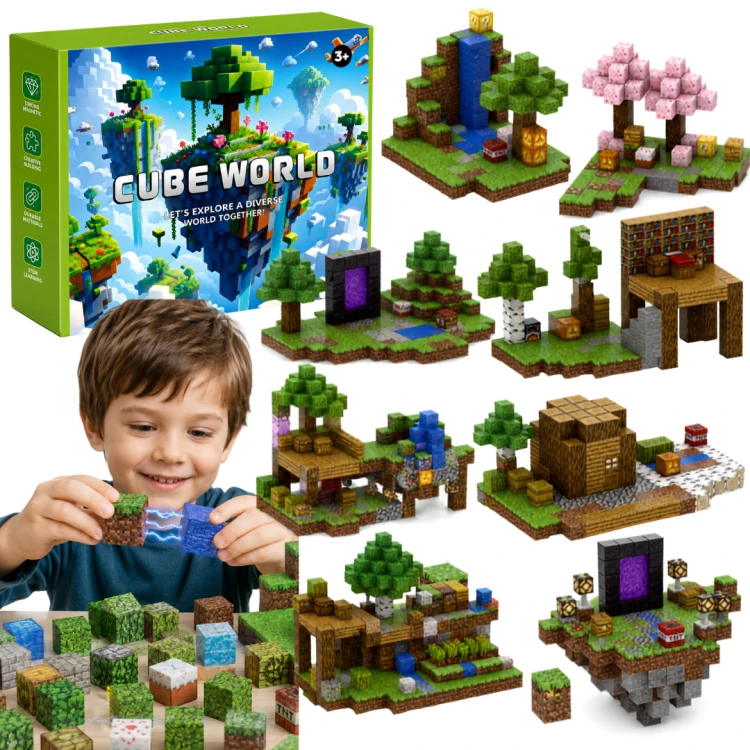 Klocki magnetyczne sześciany kostki 3D pixele XXL 640 elementów